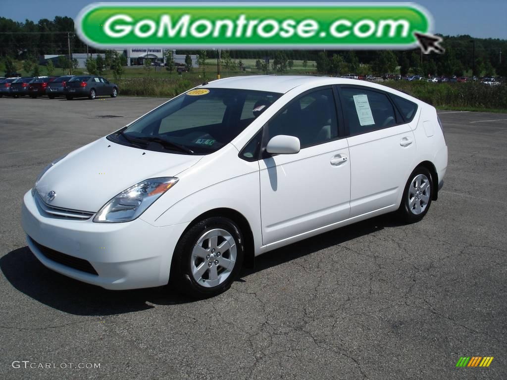 2005 Prius Hybrid - Super White / Gray/Burgundy photo #18