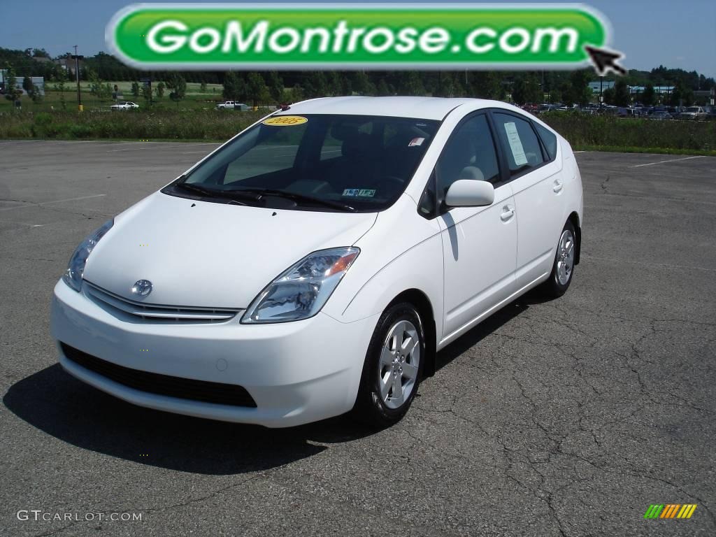 2005 Prius Hybrid - Super White / Gray/Burgundy photo #19