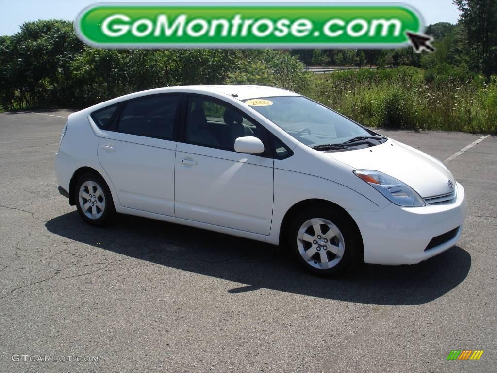 2005 Prius Hybrid - Super White / Gray/Burgundy photo #22