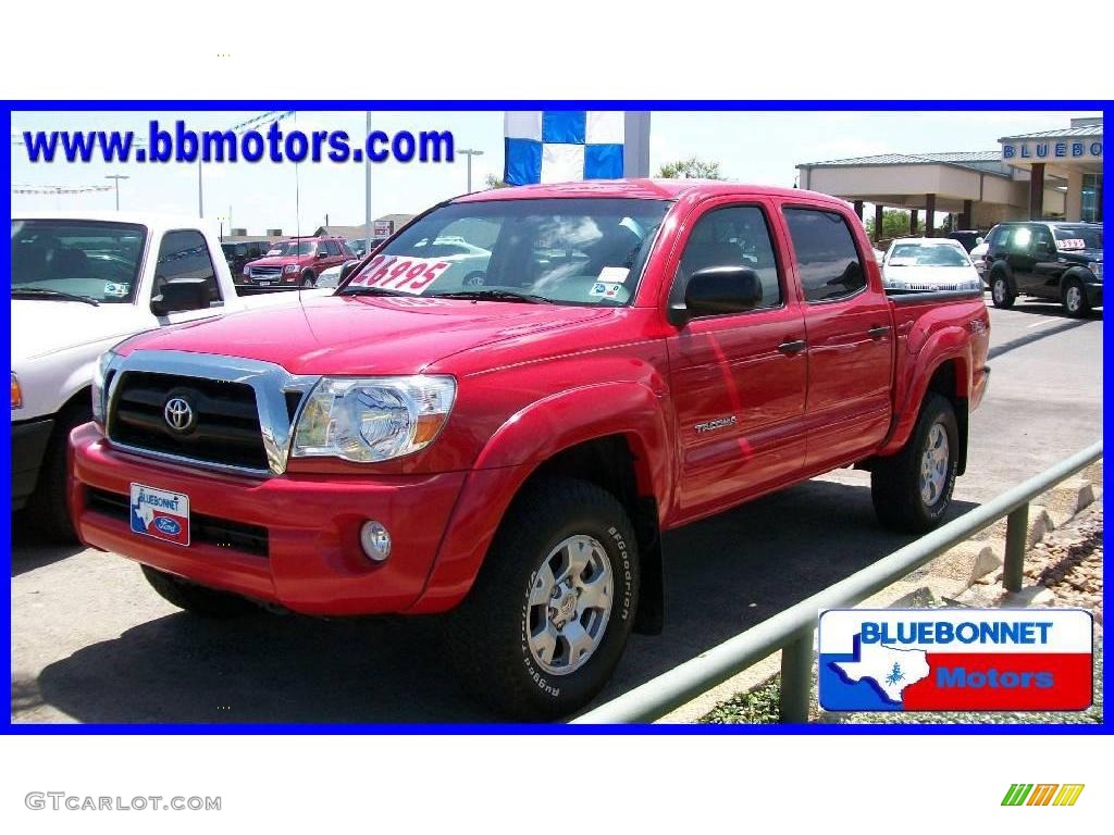 2007 Tacoma V6 TRD Double Cab 4x4 - Radiant Red / Graphite Gray photo #1