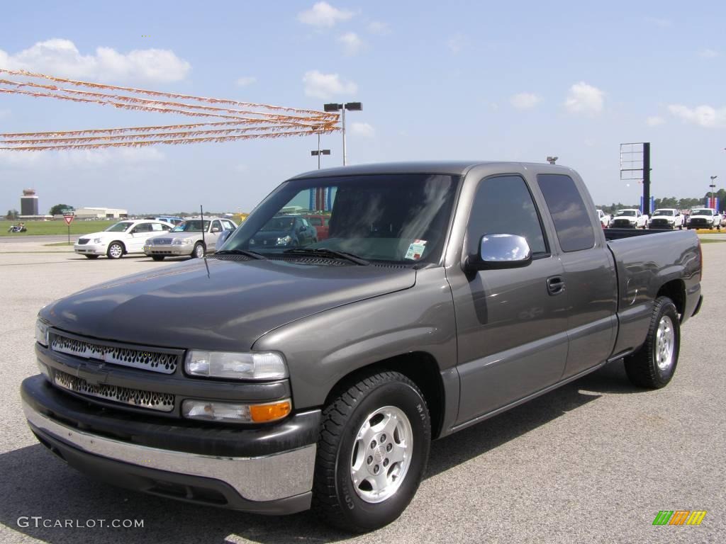 2002 Silverado 1500 LS Extended Cab - Medium Charcoal Gray Metallic / Graphite Gray photo #7