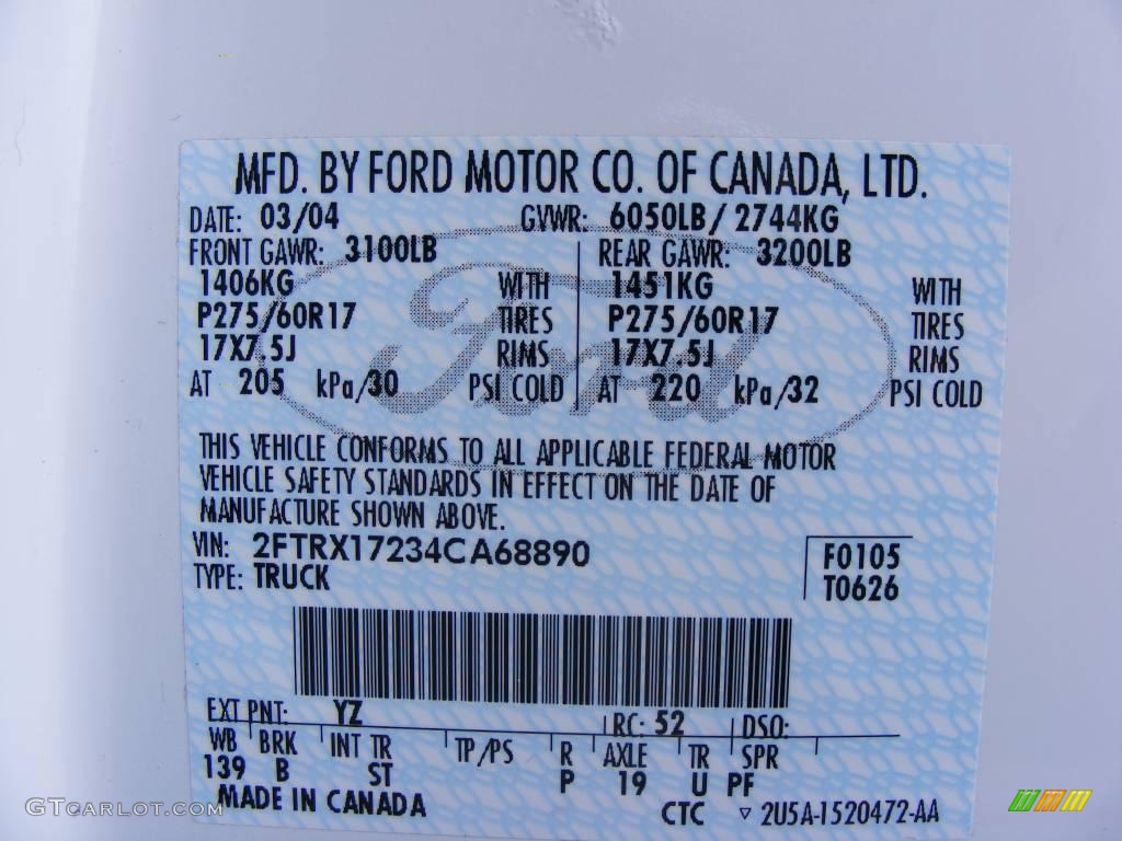 2004 F150 STX Heritage SuperCab - Oxford White / Heritage Graphite Grey photo #42