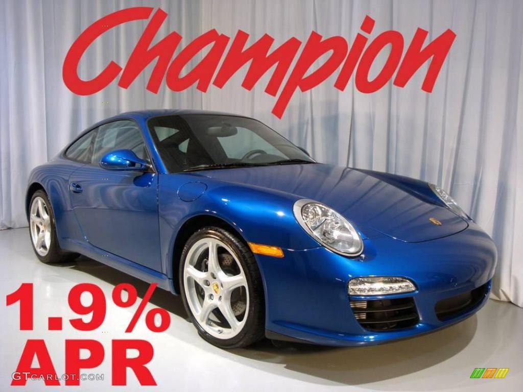 2009 911 Carrera Coupe - Aqua Blue Metallic / Black photo #1