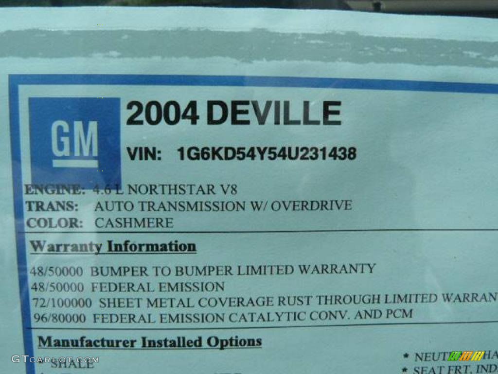 2004 DeVille Sedan - Cashmere / Shale photo #10