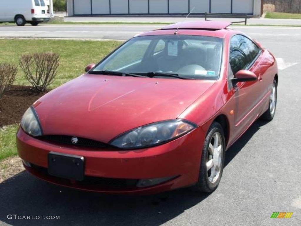 1999 Cougar V6 - Laser Red / Medium Parchment photo #2