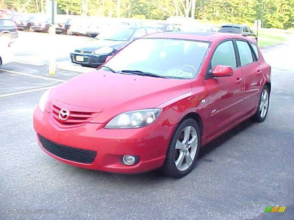 2004 MAZDA3 s Hatchback - Velocity Red / Black/Red photo #3