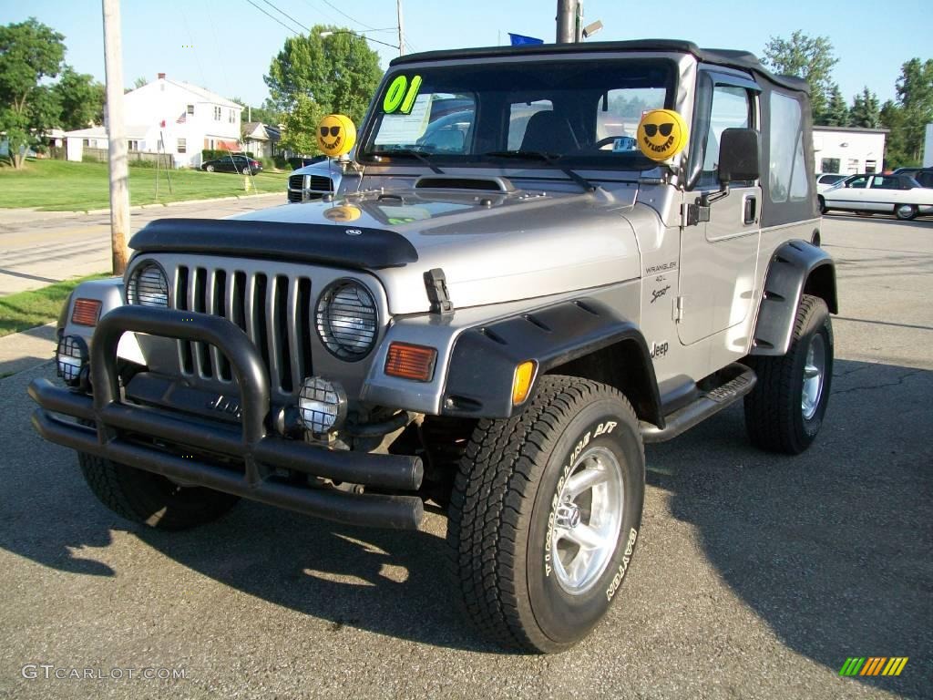 2001 Wrangler Sport 4x4 - Silverstone Metallic / Agate Black photo #1