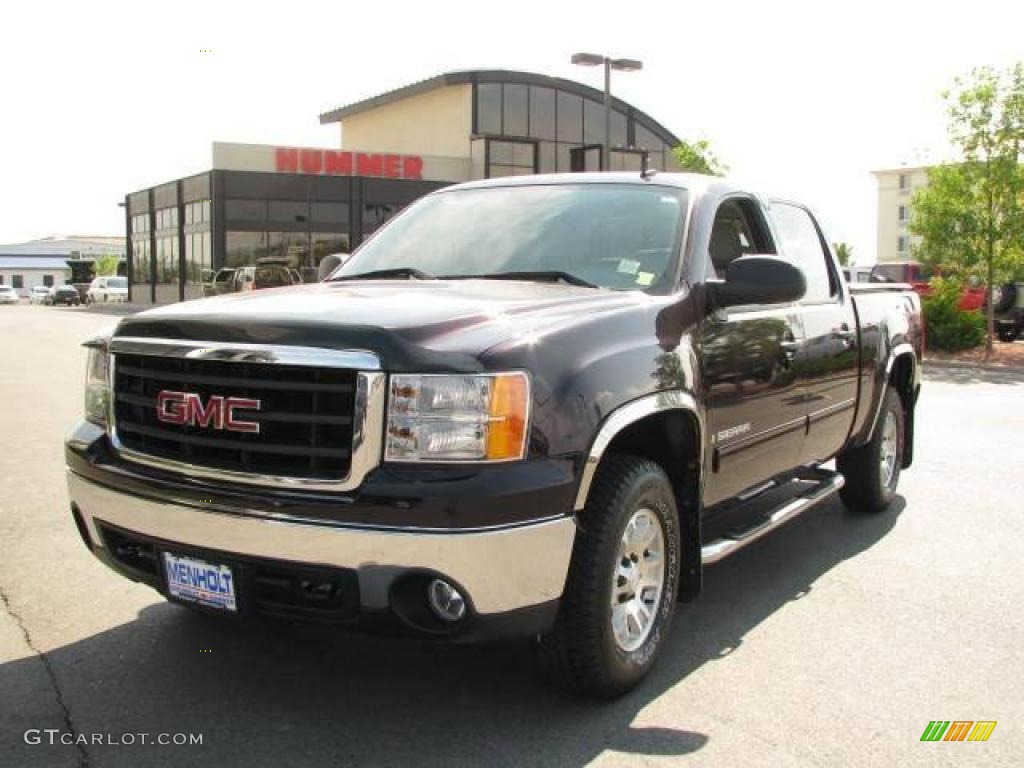 2008 Sierra 1500 SLE Crew Cab 4x4 - Dark Crimson Metallic / Light Titanium photo #2