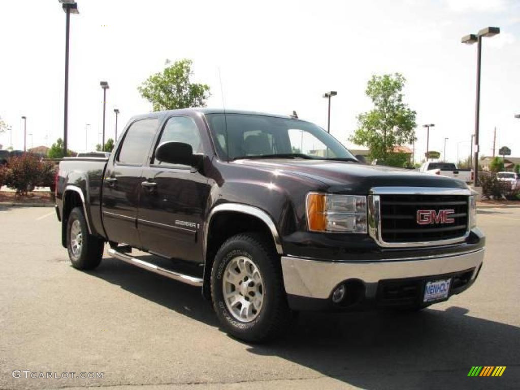 2008 Sierra 1500 SLE Crew Cab 4x4 - Dark Crimson Metallic / Light Titanium photo #3