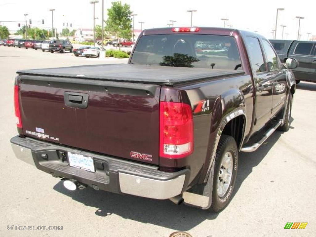 2008 Sierra 1500 SLE Crew Cab 4x4 - Dark Crimson Metallic / Light Titanium photo #5
