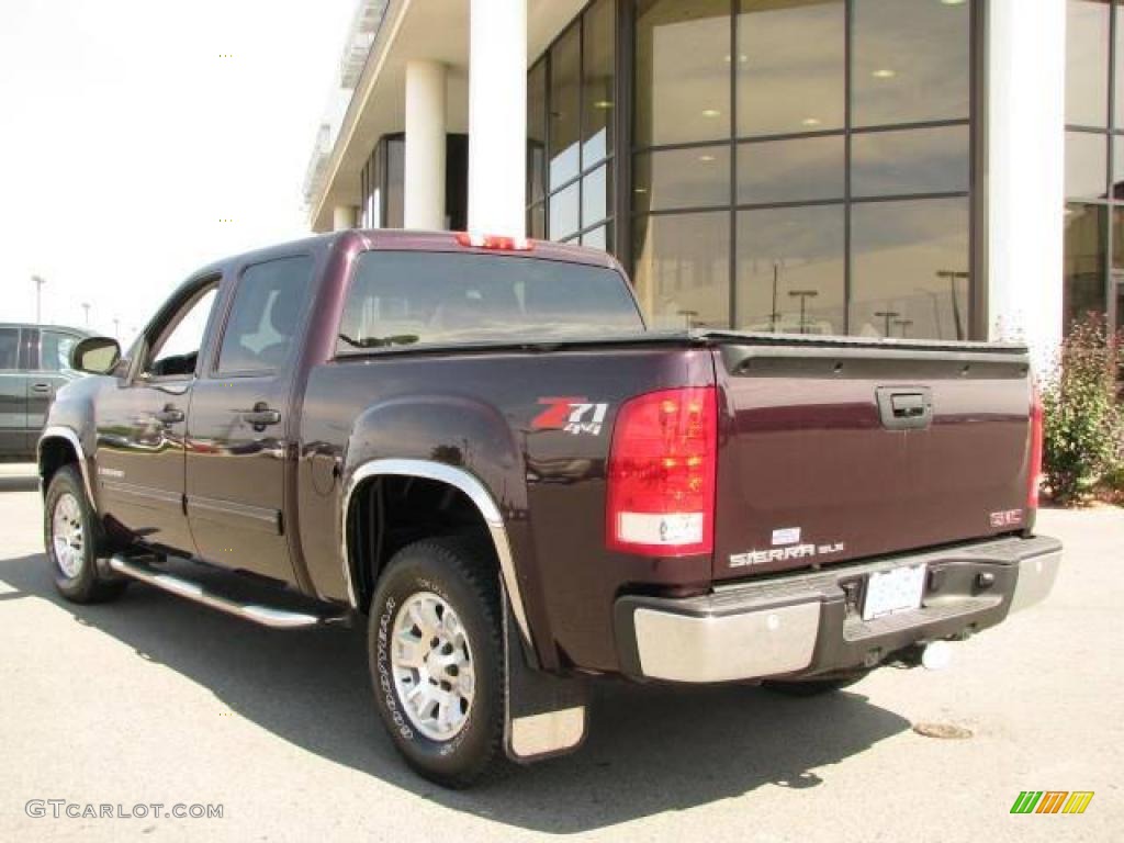 2008 Sierra 1500 SLE Crew Cab 4x4 - Dark Crimson Metallic / Light Titanium photo #6