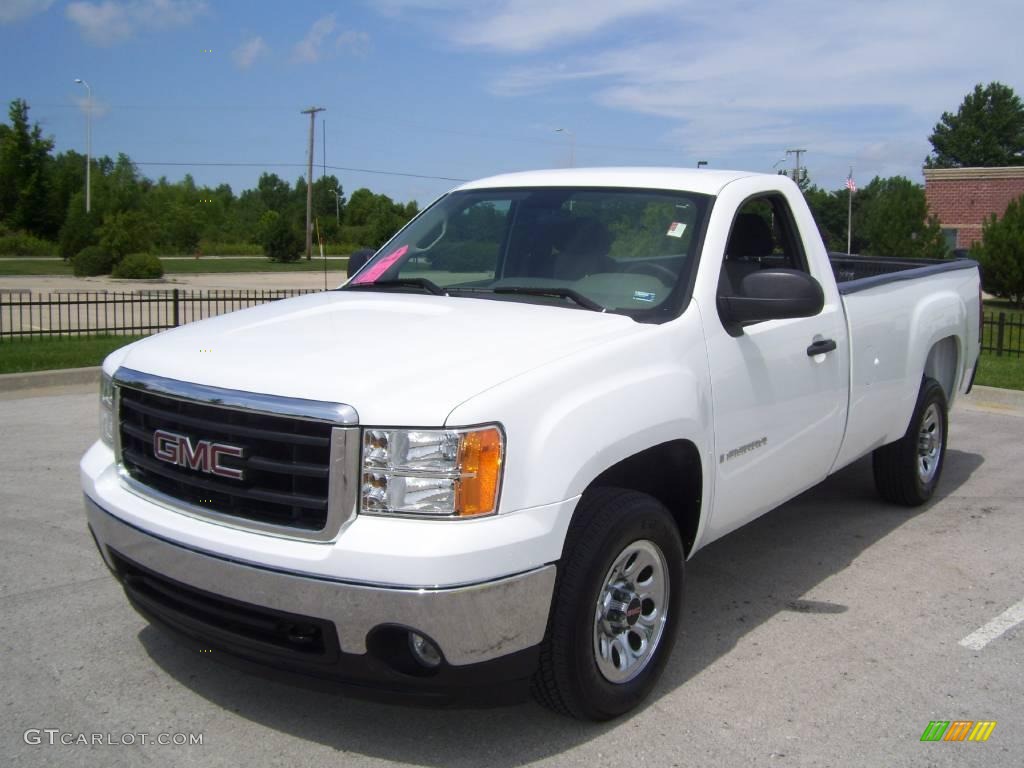 2008 Sierra 1500 Regular Cab - Summit White / Dark Titanium photo #1