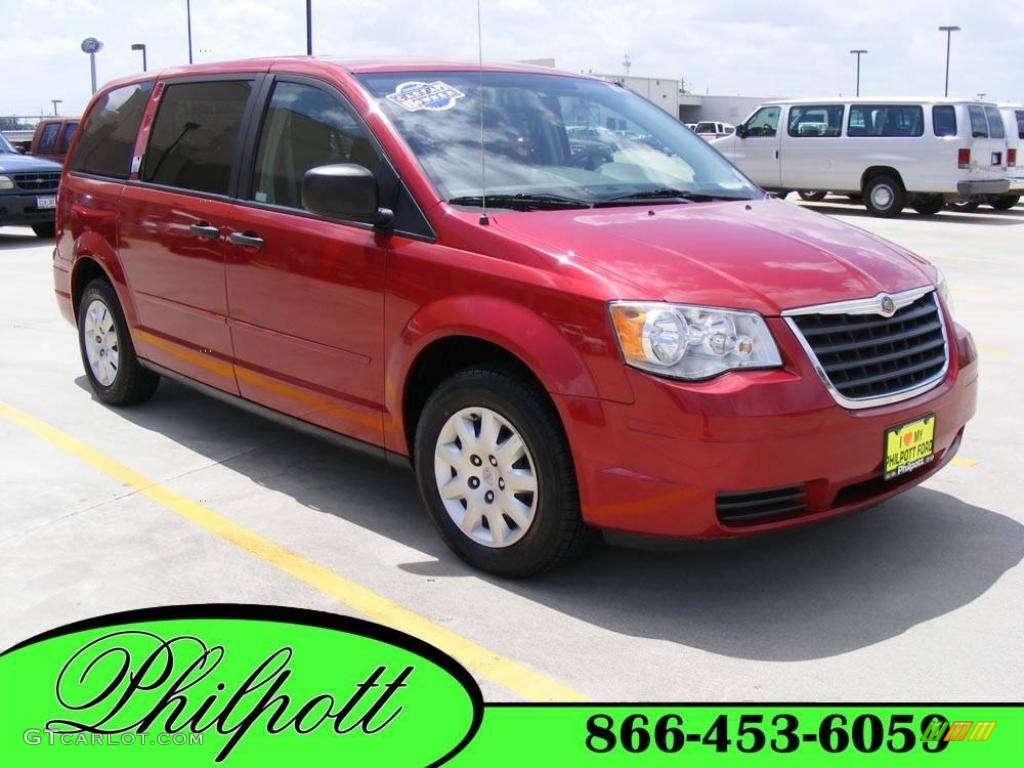 2008 Town & Country LX - Inferno Red Crystal Pearlcoat / Medium Slate Gray/Light Shale photo #1