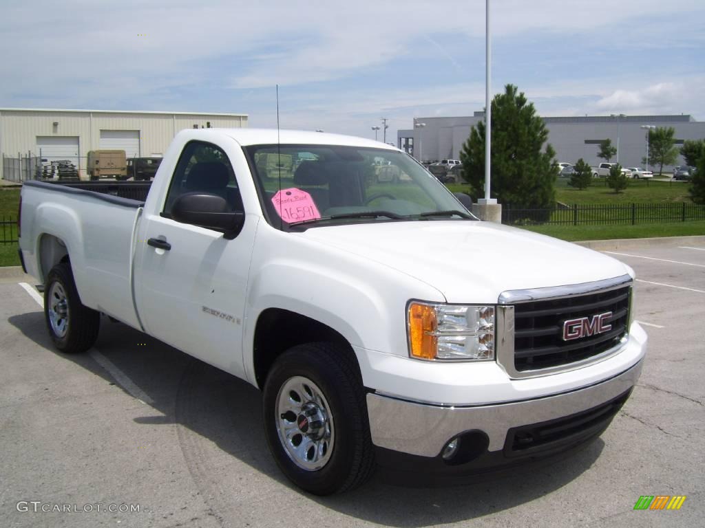 2008 Sierra 1500 Regular Cab - Summit White / Dark Titanium photo #7