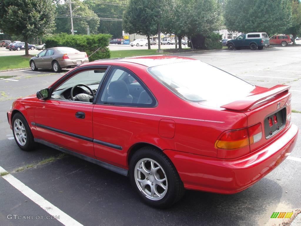 1996 Civic DX Coupe - Milano Red / Gray photo #4