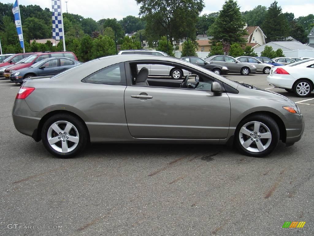 2007 Civic EX Coupe - Galaxy Gray Metallic / Gray photo #6