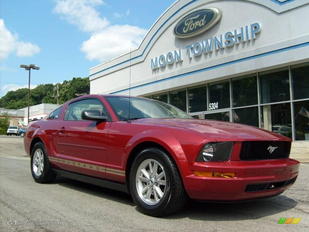 2008 Mustang V6 Deluxe Coupe - Dark Candy Apple Red / Medium Parchment photo #1