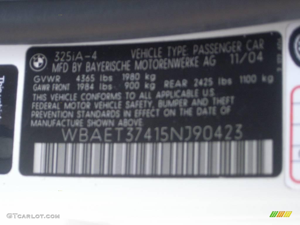 2005 3 Series 325i Sedan - Alpine White / Sand photo #41