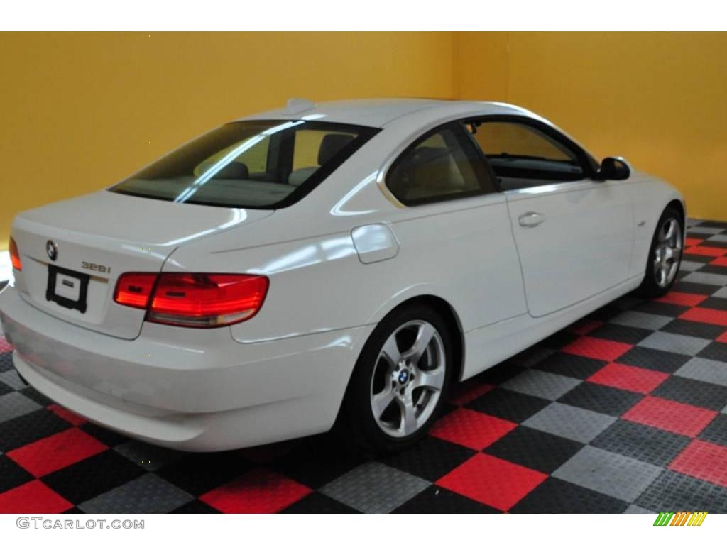 2007 3 Series 328i Coupe - Alpine White / Cream Beige photo #6