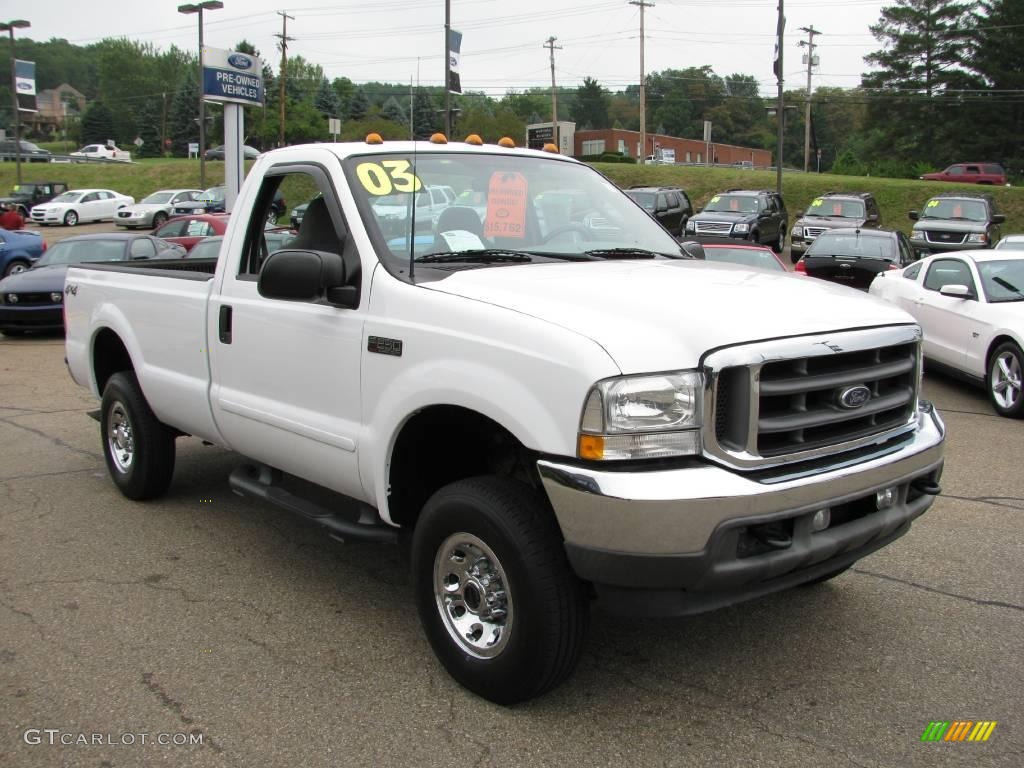 2003 F250 Super Duty XLT Regular Cab 4x4 - Oxford White / Medium Flint Grey photo #6