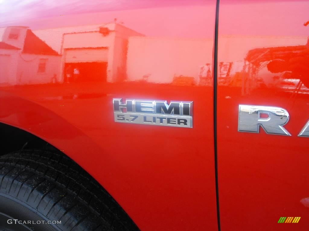 2009 Ram 1500 ST Quad Cab 4x4 - Sunburst Orange Pearl / Dark Slate/Medium Graystone photo #8