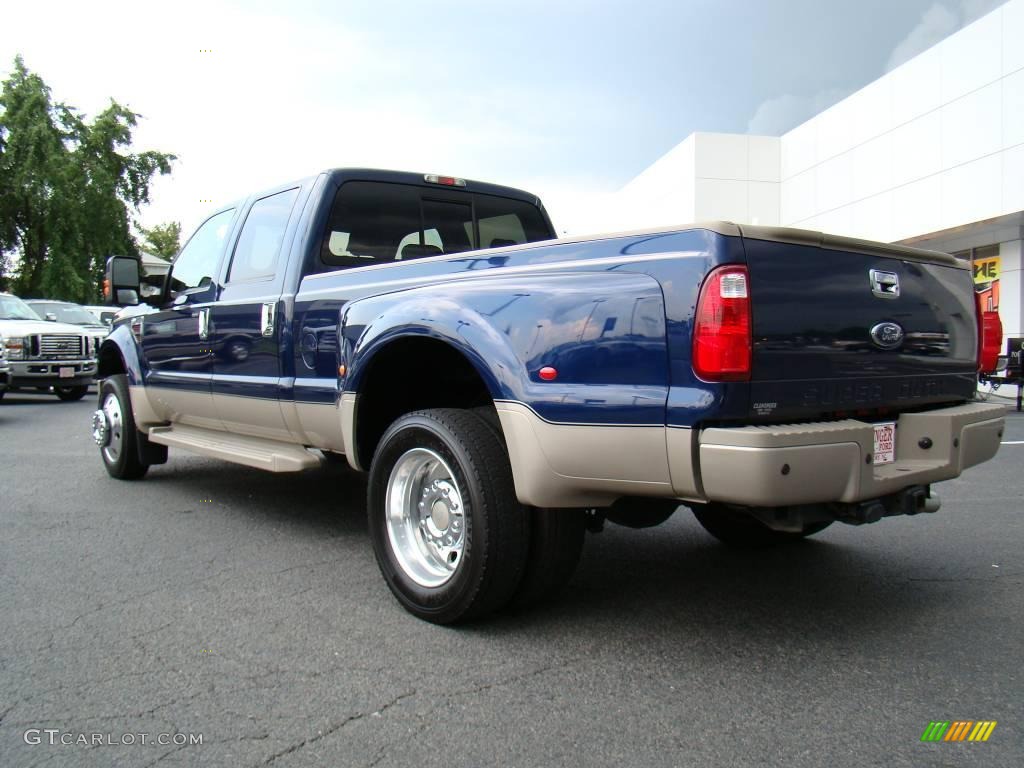 2008 F450 Super Duty King Ranch Crew Cab 4x4 Dually - Dark Blue Pearl Metallic / Chaparral Leather photo #30