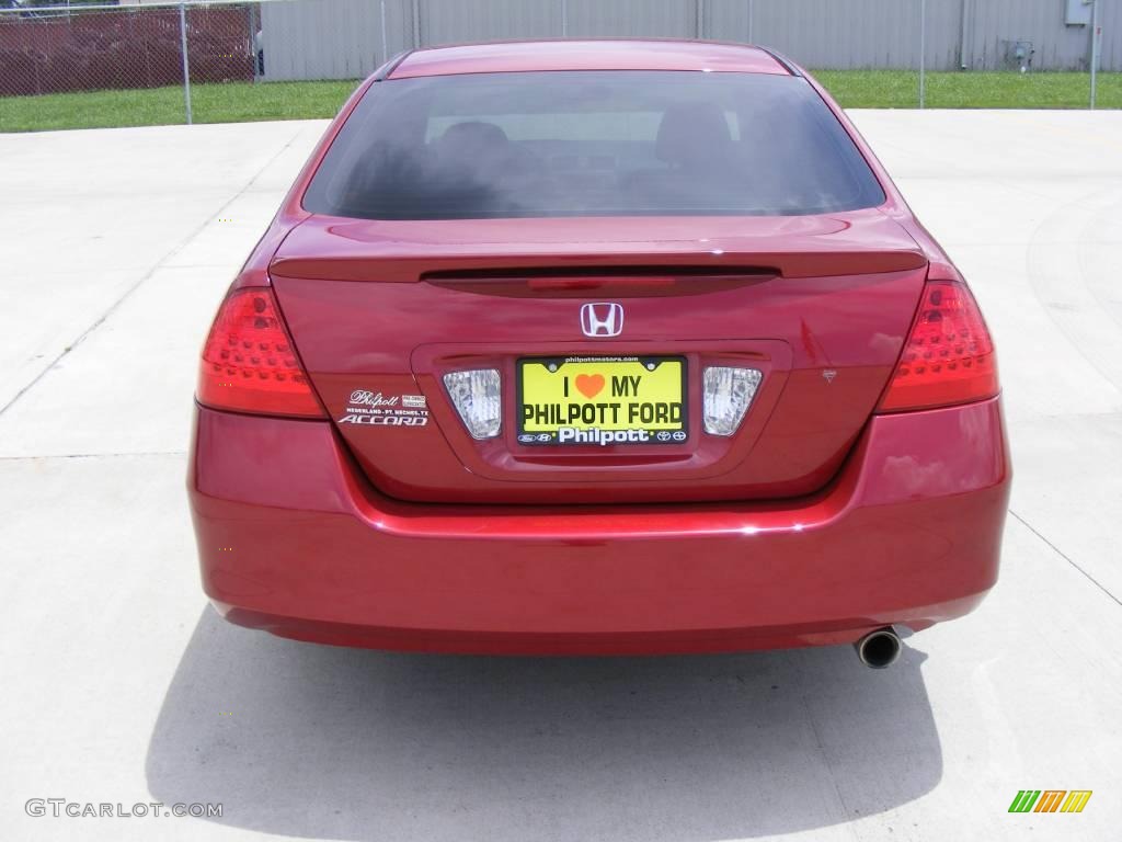 2007 Accord SE Sedan - Moroccan Red Pearl / Gray photo #4