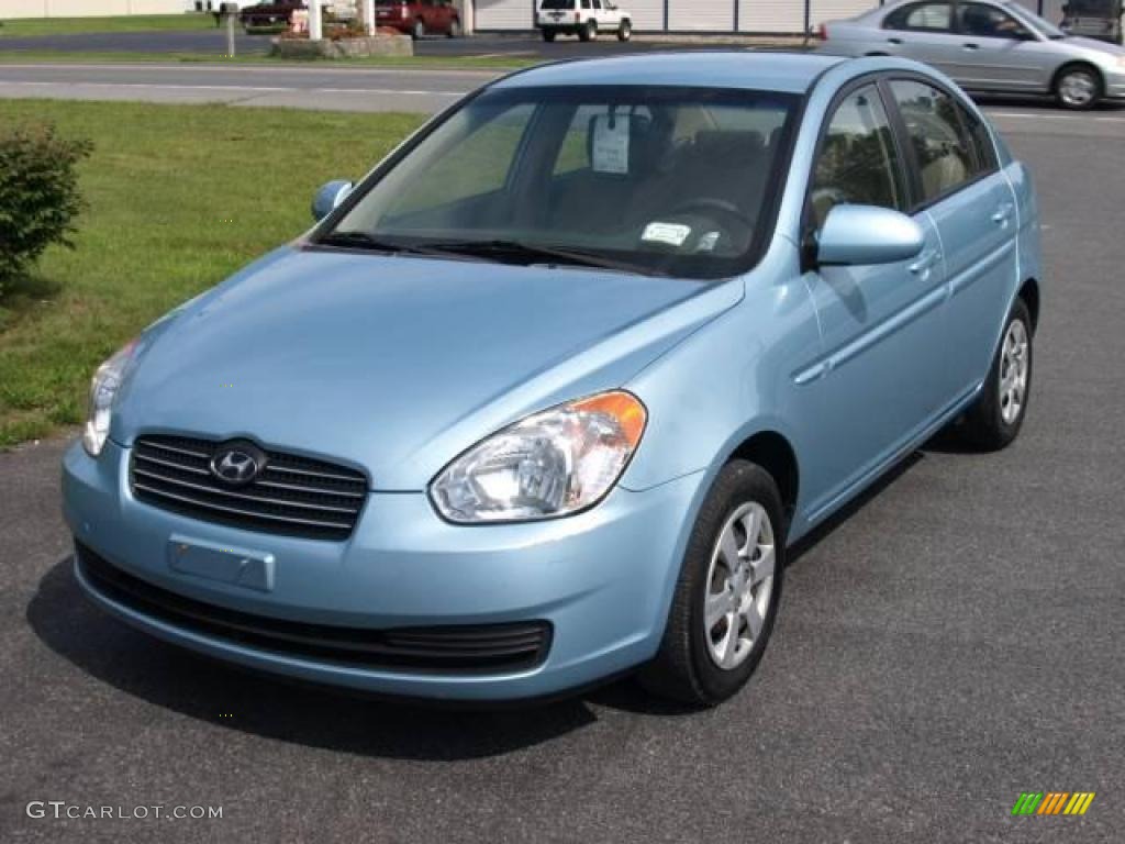 2006 Accent GLS Sedan - Ice Blue / Beige photo #2