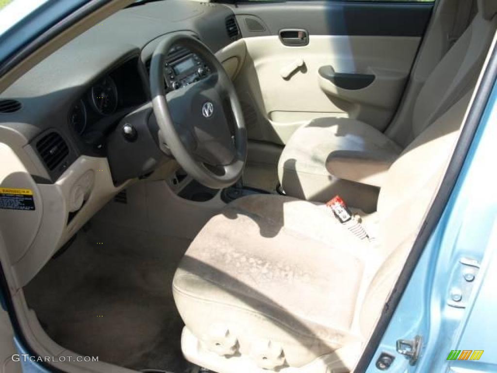2006 Accent GLS Sedan - Ice Blue / Beige photo #7