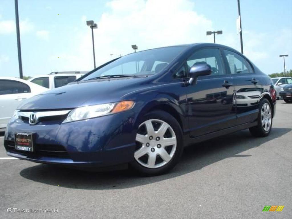 2008 Civic LX Sedan - Royal Blue Pearl / Gray photo #1