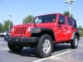 2009 Flame Red Jeep Wrangler Unlimited X 4x4  photo #1