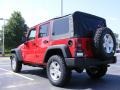 2009 Flame Red Jeep Wrangler Unlimited X 4x4  photo #2