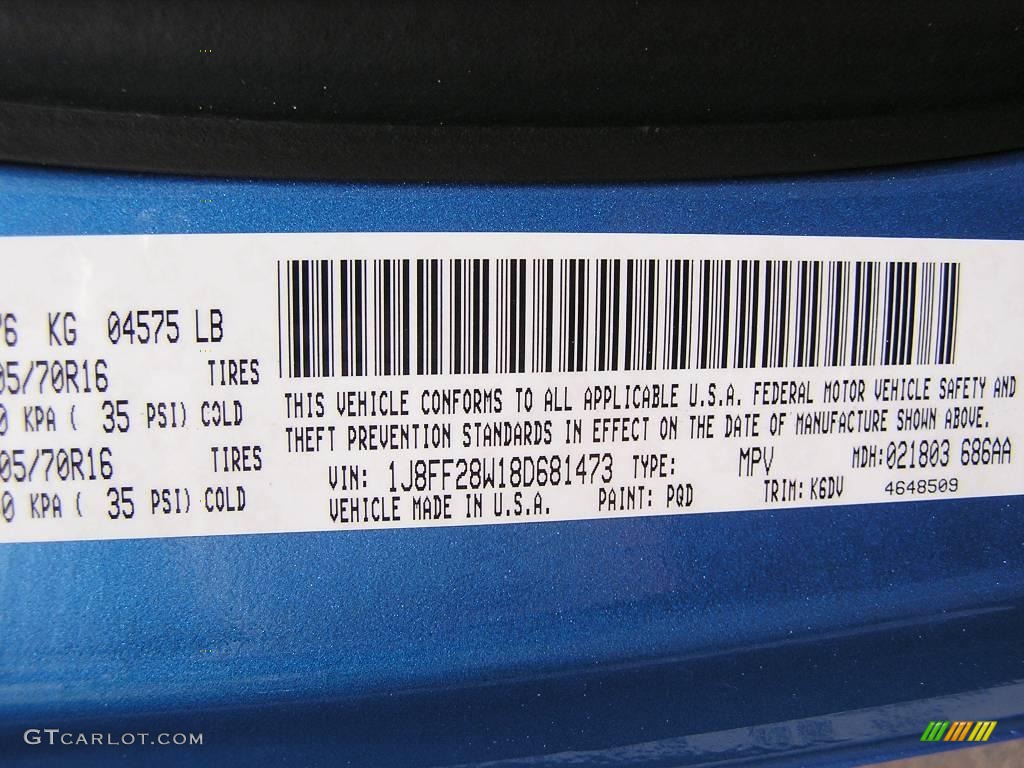 2008 Patriot Sport 4x4 - Surf Blue Pearl / Dark Slate Gray photo #20