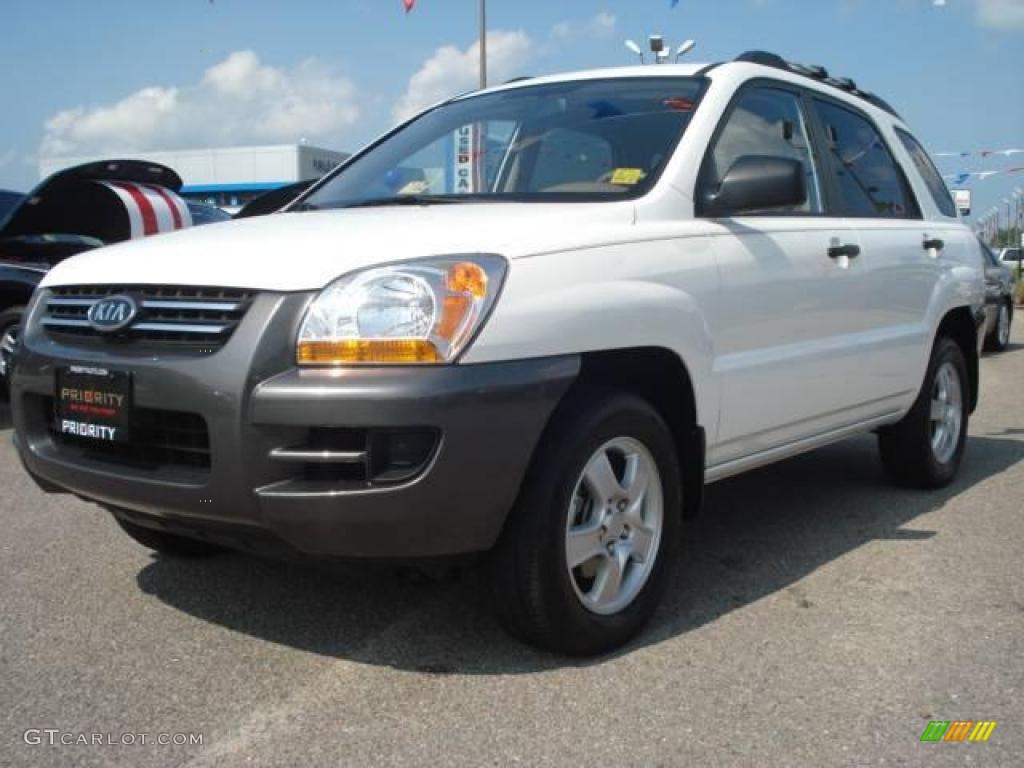 2008 Sportage LX - Clear White / Beige photo #1