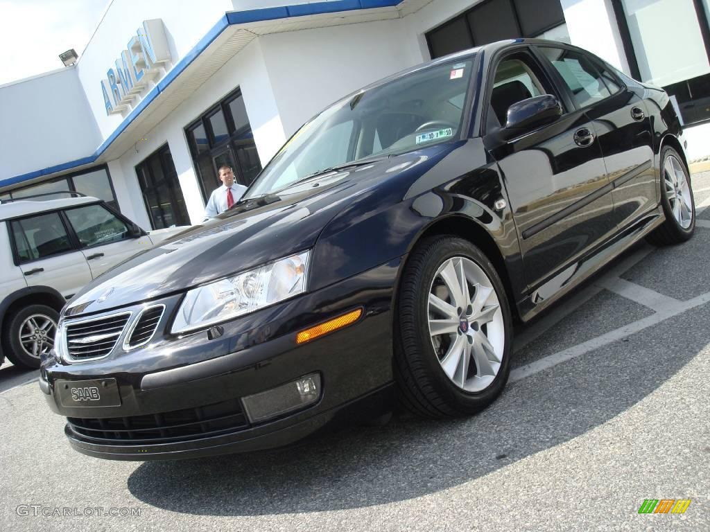 2007 9-3 2.0T Sport Sedan - Jet Black Metallic / Gray photo #2
