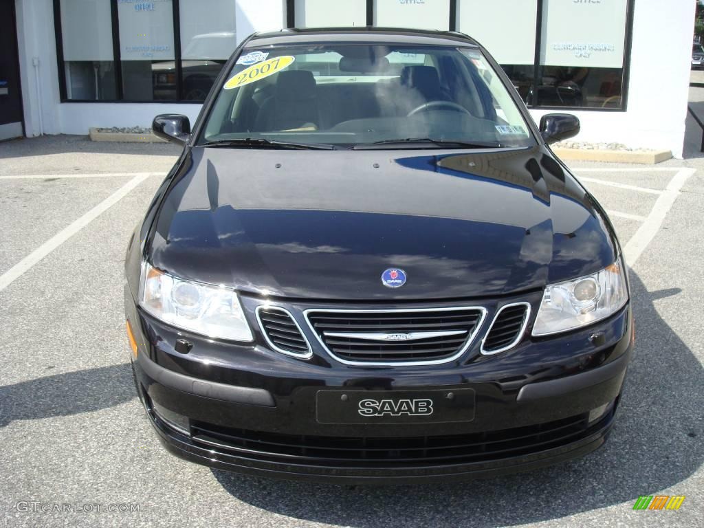 2007 9-3 2.0T Sport Sedan - Jet Black Metallic / Gray photo #3