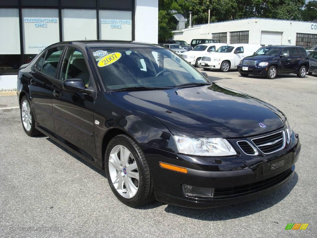 2007 9-3 2.0T Sport Sedan - Jet Black Metallic / Gray photo #4