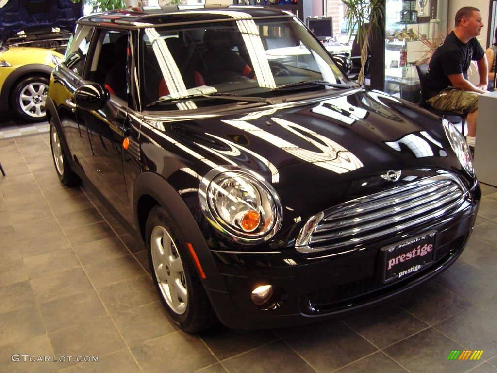 2009 Cooper Hardtop - Midnight Black / Black/Rooster Red photo #1
