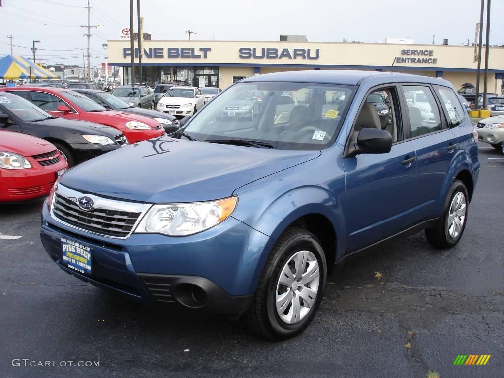 2009 Forester 2.5 X - Newport Blue Pearl / Platinum photo #1