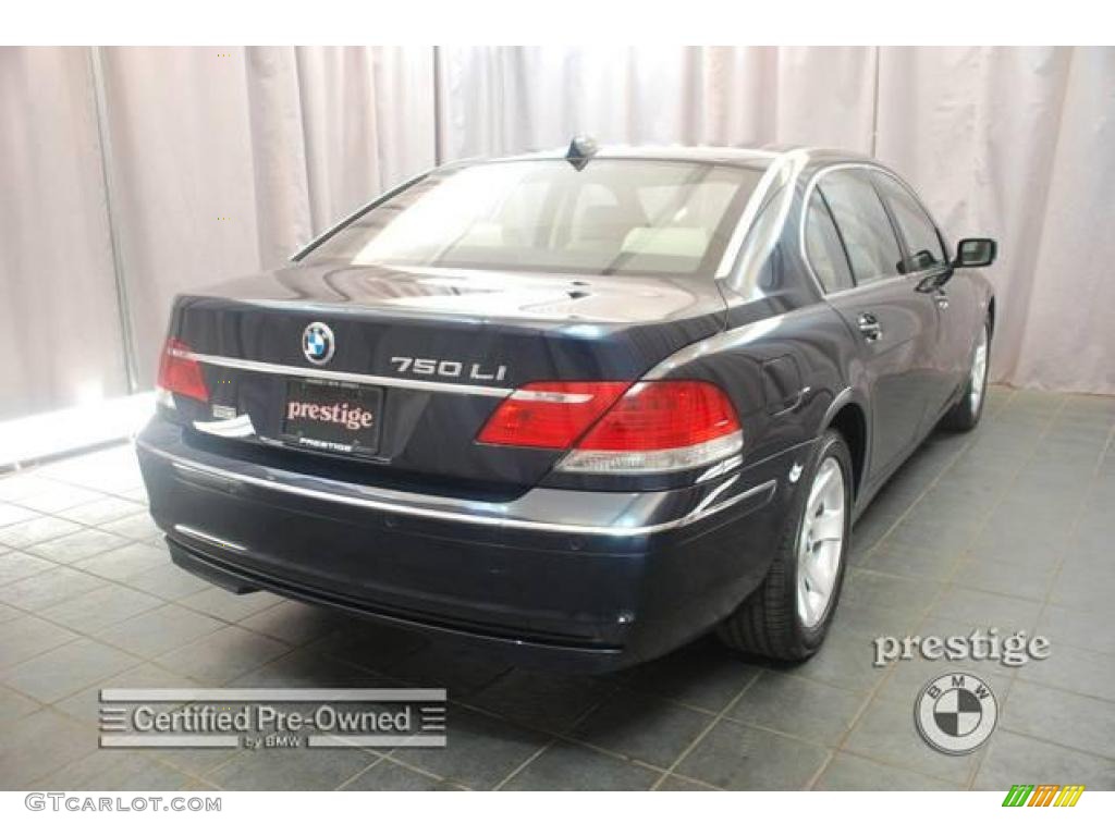 2007 7 Series 750Li Sedan - Monaco Blue Metallic / Cream Beige photo #4