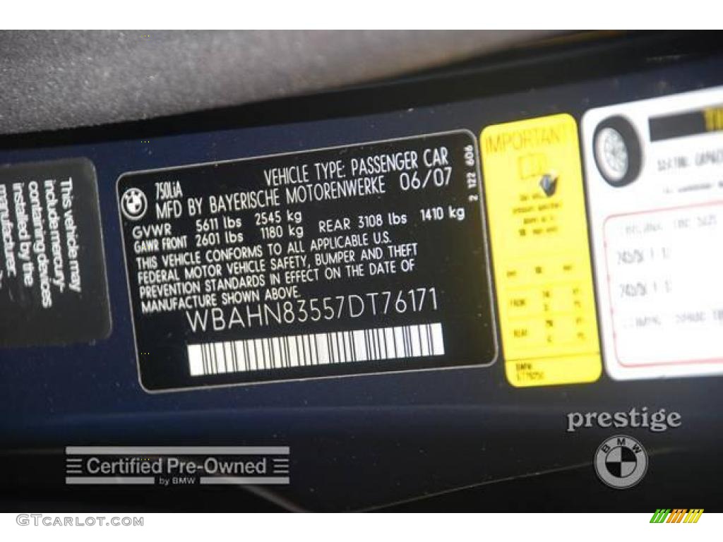 2007 7 Series 750Li Sedan - Monaco Blue Metallic / Cream Beige photo #11