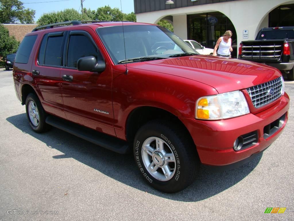 2004 Explorer XLT 4x4 - Redfire Metallic / Medium Parchment photo #2