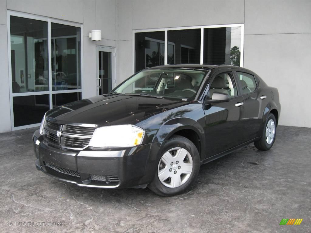 2008 Avenger SE - Brilliant Black Crystal Pearl / Dark Slate Gray/Light Slate Gray photo #1