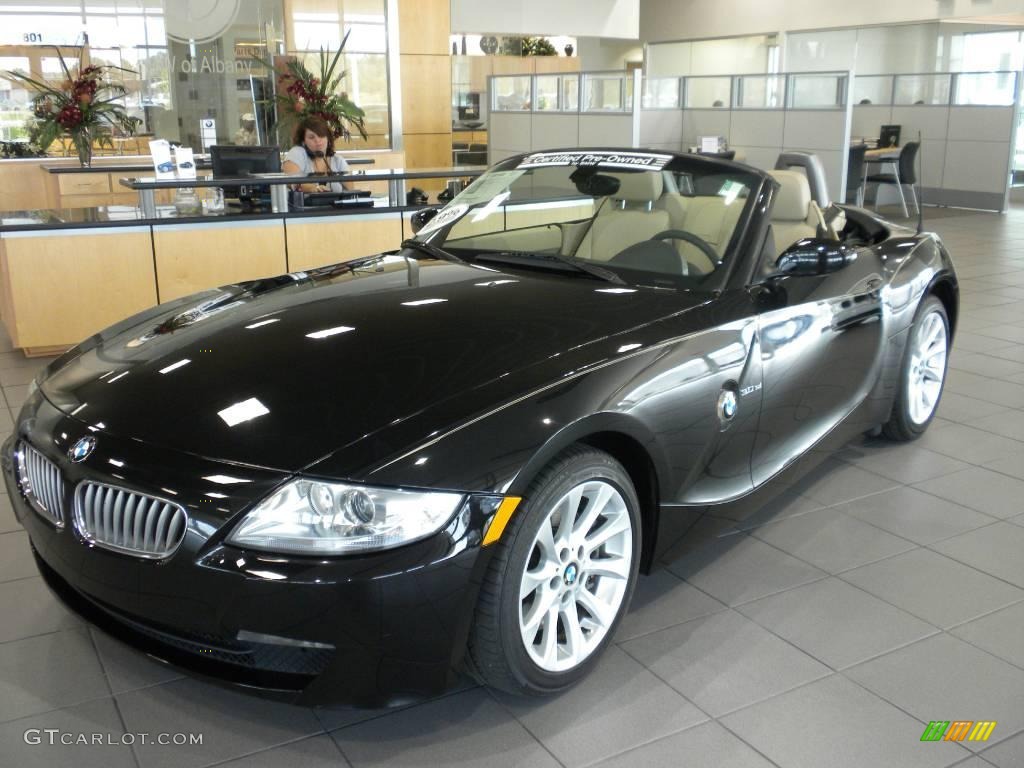 2006 Z4 3.0si Roadster - Jet Black / Beige photo #2