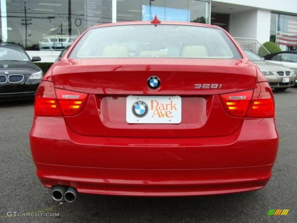 2009 3 Series 328i Sedan - Crimson Red / Beige photo #7