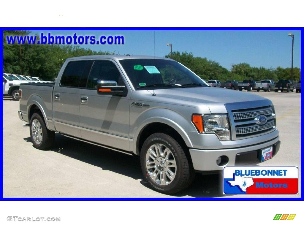 2010 F150 Platinum SuperCrew - Ingot Silver Metallic / Sienna Brown Leather/Black photo #3