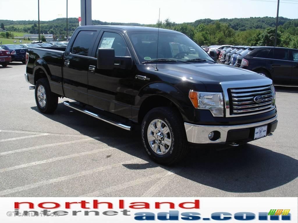 2010 F150 XLT SuperCrew 4x4 - Tuxedo Black / Medium Stone photo #4