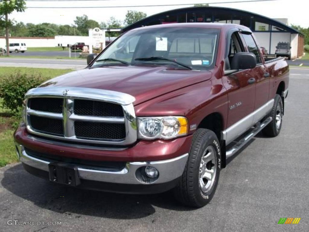 2003 Ram 1500 SLT Quad Cab 4x4 - Dark Garnet Red Pearl / Dark Slate Gray photo #2