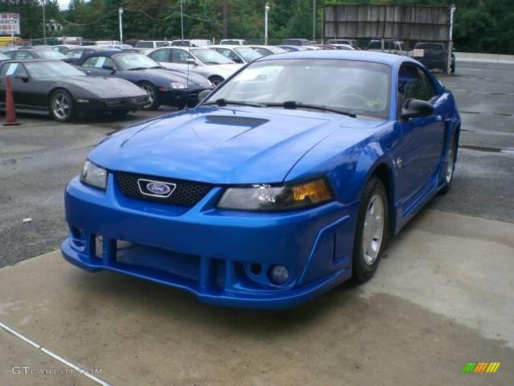 1999 Mustang V6 Coupe - Atlantic Blue Metallic / Light Graphite photo #3