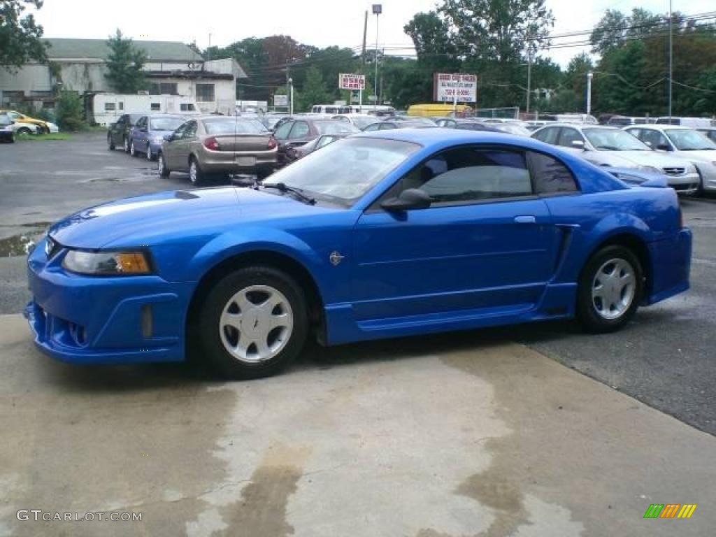 1999 Mustang V6 Coupe - Atlantic Blue Metallic / Light Graphite photo #4
